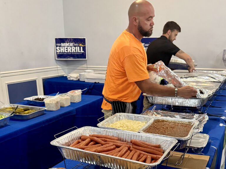 Barbecue Provided By Local Vendors at Mikie Sherrill Campaign Event in Carteret