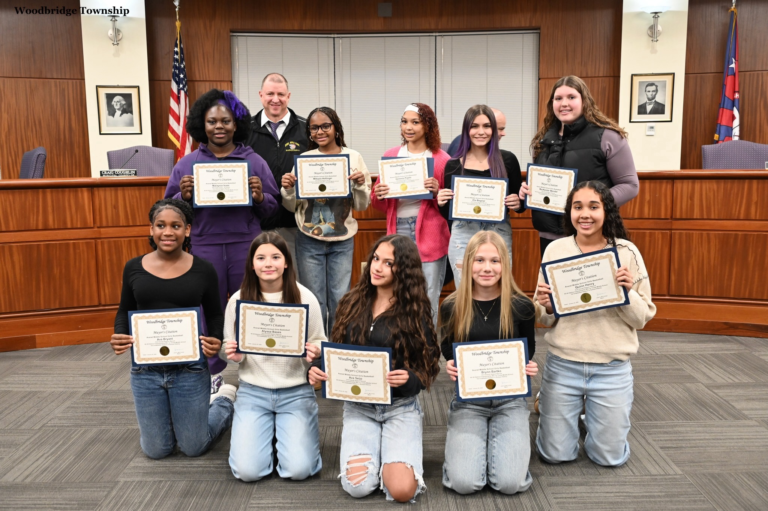 Avenel Middle School girls basketball team honored for undefeated season and district title.